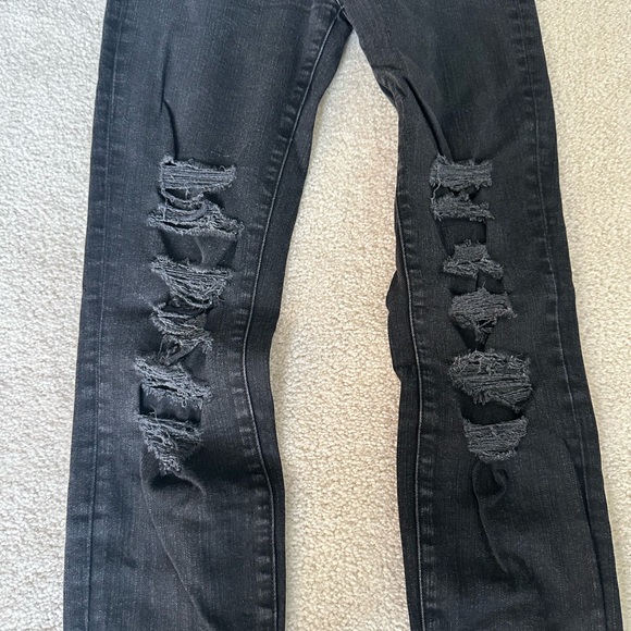 J Brand Black Distressed Cigarette Leg Denim - Sz 26 - Picture 2 of 11